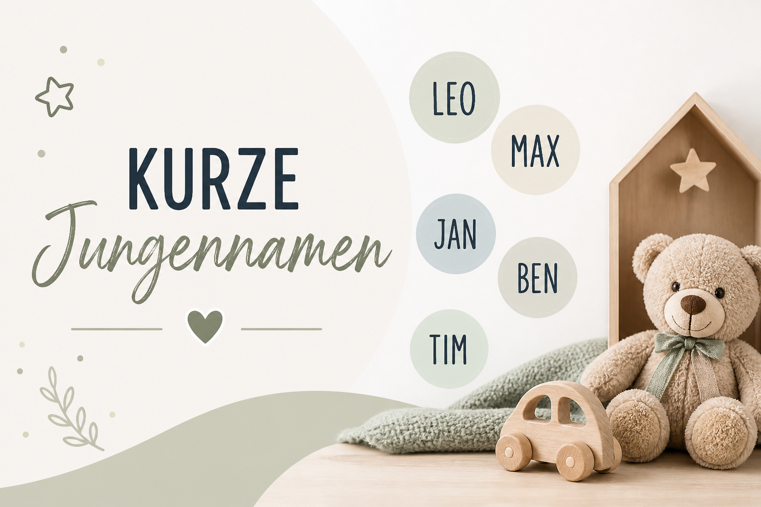 Kurze Jungennamen: Leo, Max, Jan, Ben, Tim – beliebte ein- und zweisilbige Vornamen für Jungen