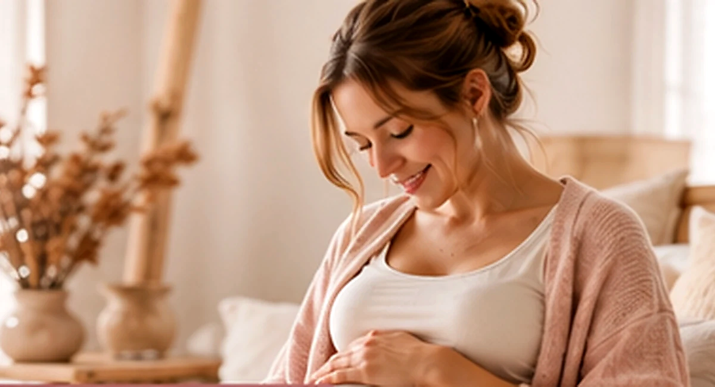 Schwangere Frau als Begleitung durch Schwangerschaft, Geburt und Babyzeit